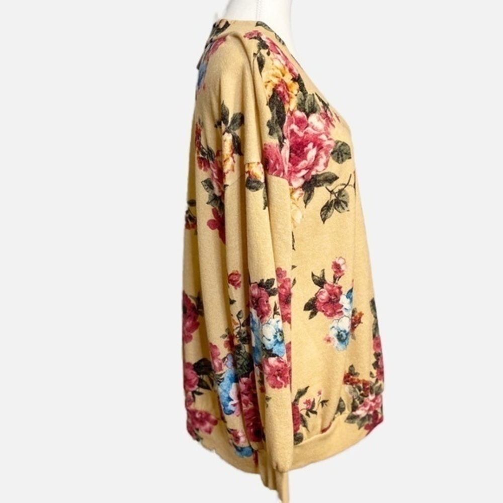 Honeyme‎ Cream Floral Long Sleeve Top NWT - Picture 3 of 7